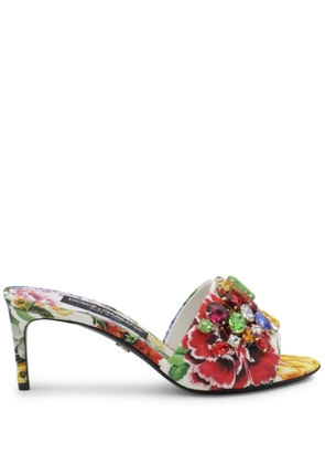 Dolce & Gabbana floral embellished sandals - Red