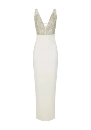 Elisabetta Franchi maxi beaded detail dress - Neutrals