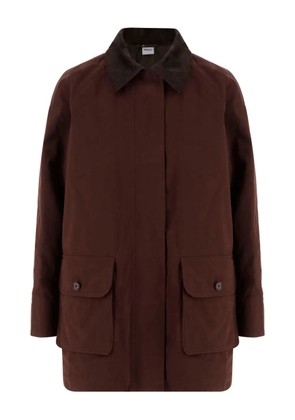 ASPESI contrast-collar patch-pocket coat - Brown
