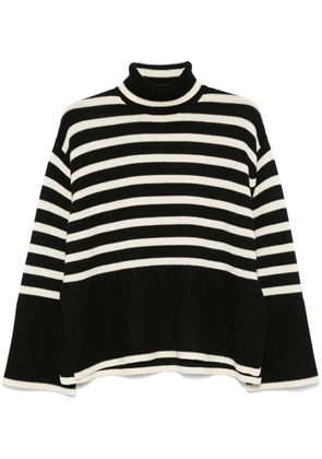 TOTEME striped turtleneck sweater - Black