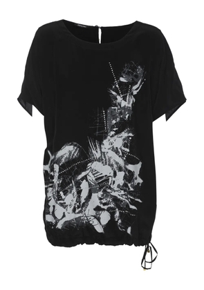 ELENA MIRO` printed embellished blouse - Black