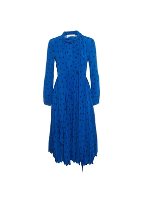 Valentino Pre-Owned heart-print pleated midi dress - Blue