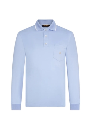 Moorer pocket long-sleeve polo shirt - Blue
