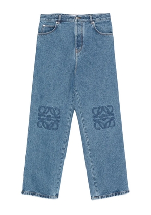 LOEWE Anagram-embroidery jeans - Blue