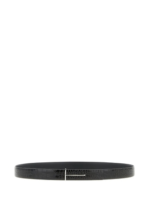 TOM FORD reversible python-print buckle belt - Black