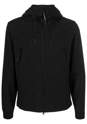 C.P. Company logo-patch hooded jacket - Black