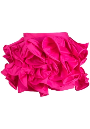 Rochas ruffled low-rise mini shorts - Pink