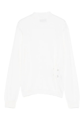 LIU JO pearl-embellishment wool sweater - Neutrals