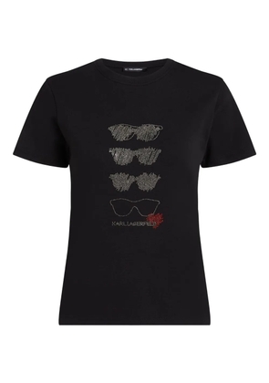 Karl Lagerfeld rhinestone sunglasses t-shirt - Black