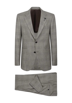 Lardini checked-pattern single-breated suit - Grey