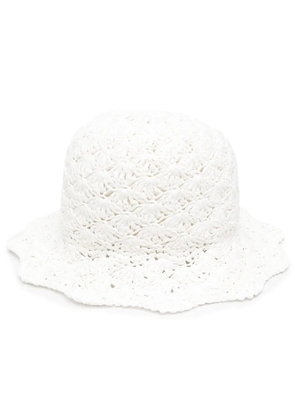 RED Valentino woven raffia bucket hat - White