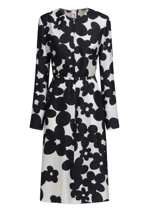 Marni floral-print midi dress - Black
