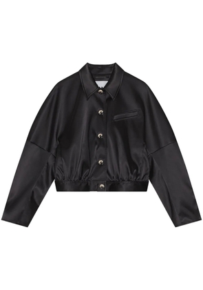 GANNI long-sleeve bomber jacket - Black