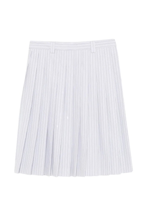 Miu Miu pleated striped midi skirt - Grey
