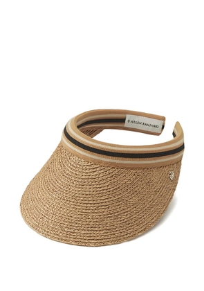 Helen Kaminski Bianca raffia striped visor hat - Brown