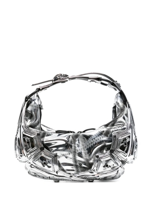 Innerraum metallic-effect top-zip shoulder bag - Silver