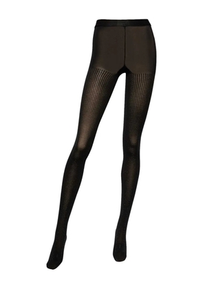 Sergio Rossi rhinestone-embellished stretch tights - Black