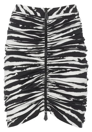 Burberry watercolour print ruched skirt - Black