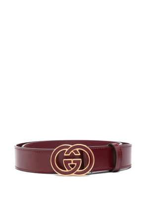 Gucci signature Interlocking G leather belt - Red