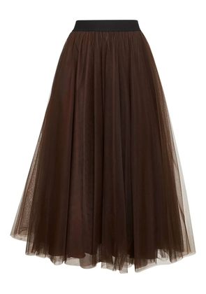 Blanca Vita elasticated-waistband tulle skirt - Brown