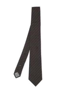Christian Dior Pre-Owned diagonal-stripe silk tie - Brown
