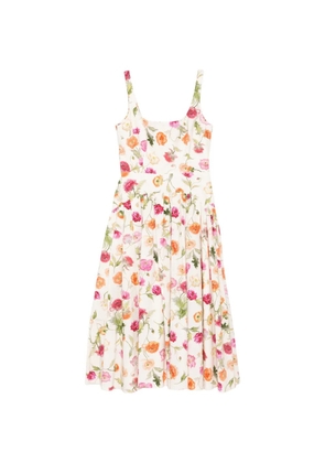 Carolina Herrera poppy-print midi dress - Neutrals
