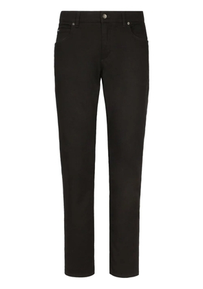 Dolce & Gabbana logo-plaque slim-fit jeans - Black