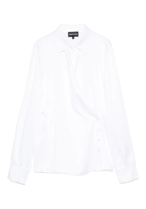 Emporio Armani wrap-front button-detail blouse - White
