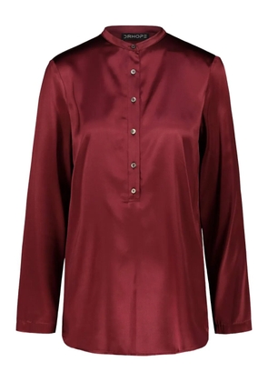 DRHOPE mandarin-collar silk top - Red