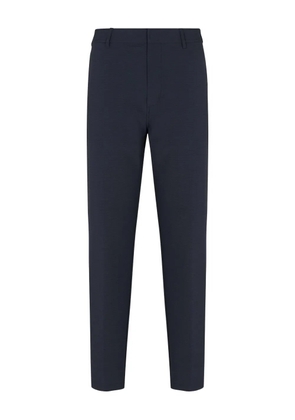 Emporio Armani textured flat-front trousers - Blue
