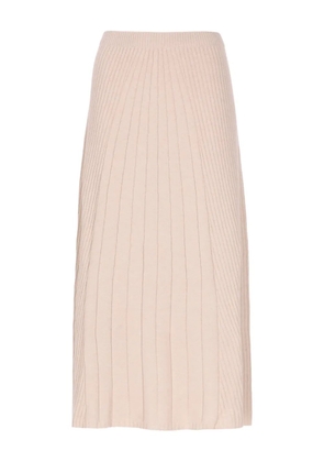 D.Exterior ribbed midi skirt - Neutrals