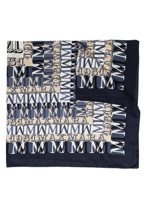 Max Mara logo-print scarf - Blue