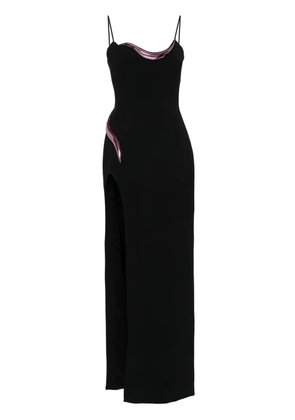 David Koma metallic-appliqué maxi dress - Black