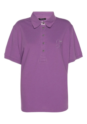ELENA MIRO` button-placket polo t-shirt - Purple
