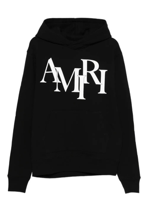 AMIRI staggered-logo long-sleeve hoodie - Black
