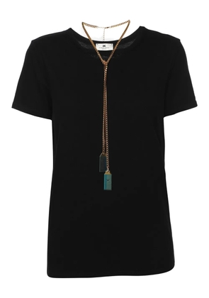 Elisabetta Franchi chain cotton T-shirt - Black