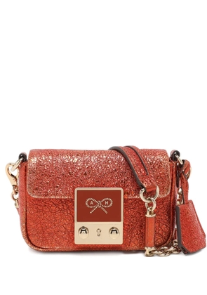 Anya Hindmarch metallic-effect leather cross body bag - Orange