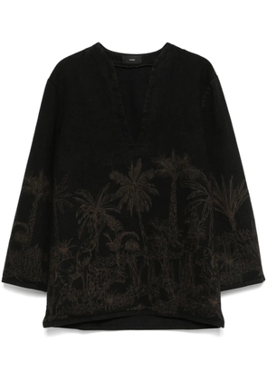 Alanui Jungle Toile de Jouy blouse - Black