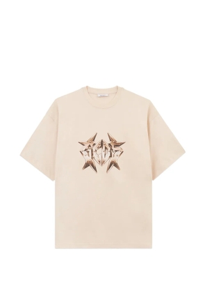 GCDS studded logo-detail T-shirt - Neutrals