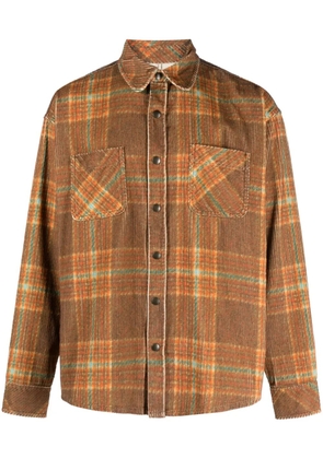 ERL check-print cotton shirt - Brown