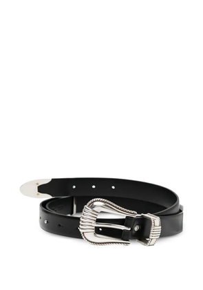Toga silver-tone buckle leather belt - Black