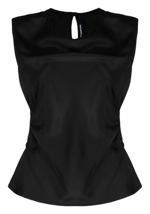 SHANG XIA ruched silk-satin top - Black