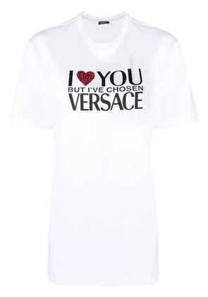 Versace slogan-print T-shirt - White