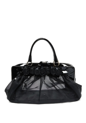 Valentino Garavani Pre-Owned Petale Rose patent-leather mesh tote bag - Black