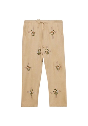 Baziszt floral-embroidered track pants - Neutrals