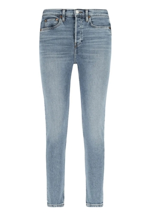 RE/DONE logo-appliqué skinny jeans - Blue