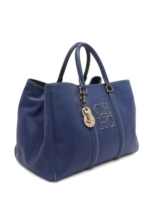 Carolina Herrera Vintage Matteo leather tote bag - Blue