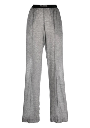 TOM FORD logo-waistband cashmere track pants - Grey