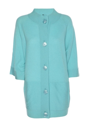 BASLER button-fastening cashmere cardigan - Blue