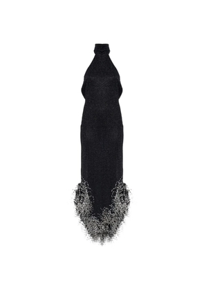 Oséree feather halterneck dress - Black